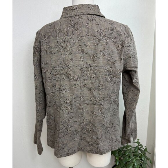 Christopher Banks‎ Womens Taupe Batik Style Button Up Jacket - Picture 7 of 13